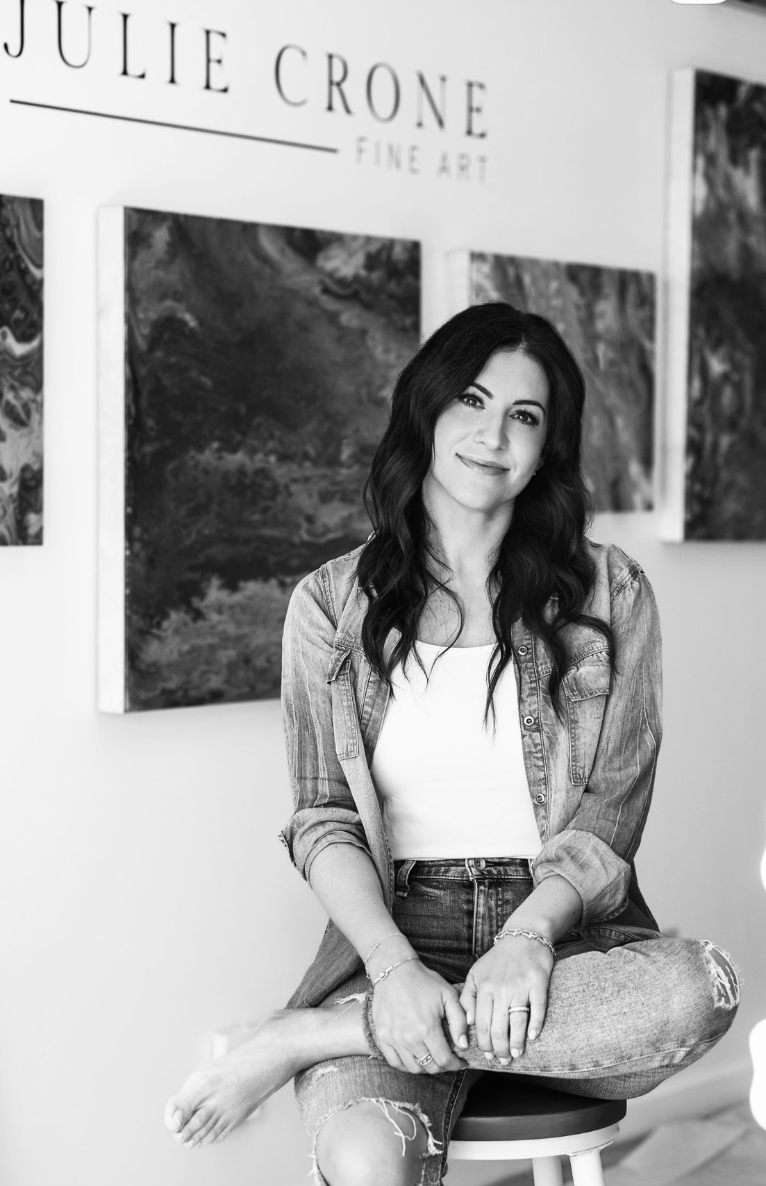 Artist Julie Crone in her studio